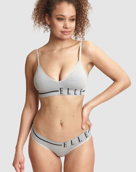 16 Elle Headline Seamless Bikini 2 Pack - Grey Marl
